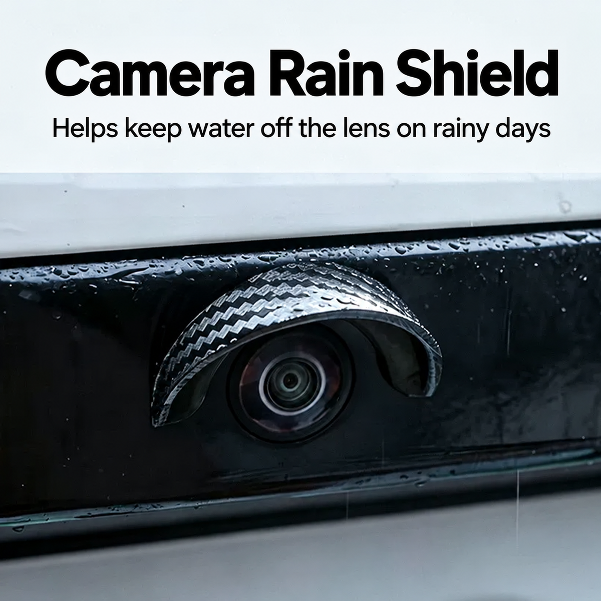 Camera rain shield mounted on a vehicle