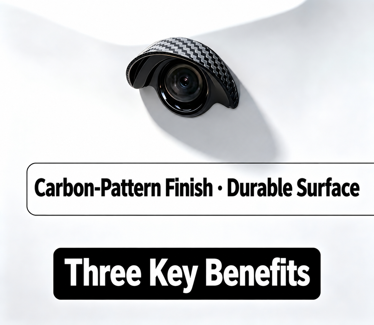 Camera visor finish on a vehicle