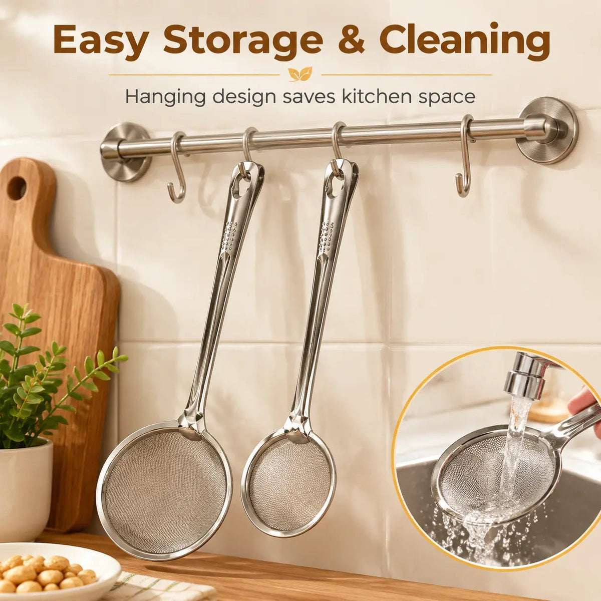 2-in-1 Frying Tongs with Oil-Straining Spoon