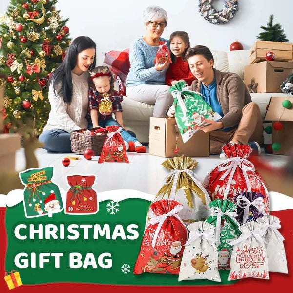 Christmas Drawstring Gift Bags