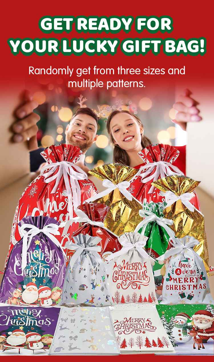 Christmas Drawstring Gift Bags