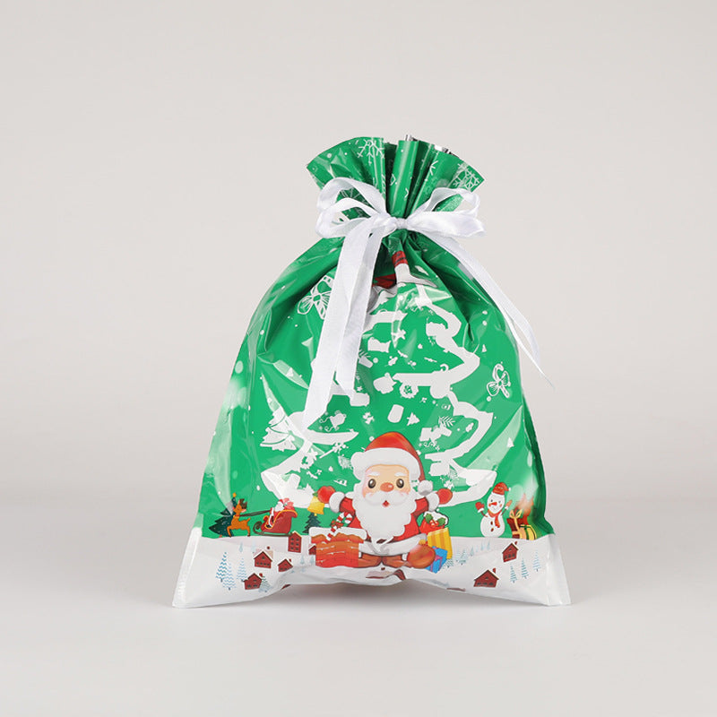 Christmas Green Christmas drawstring gift bag