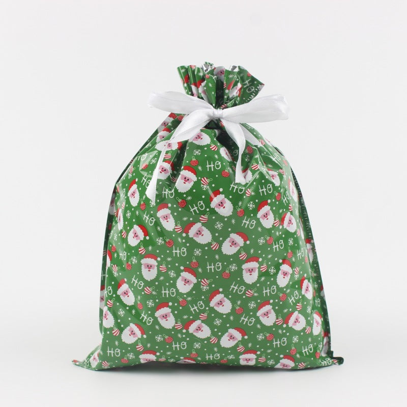 Candy Green Christmas drawstring gift bag