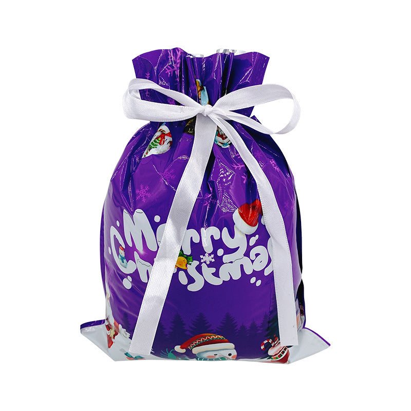 Dreamy Purple Christmas drawstring gift bag