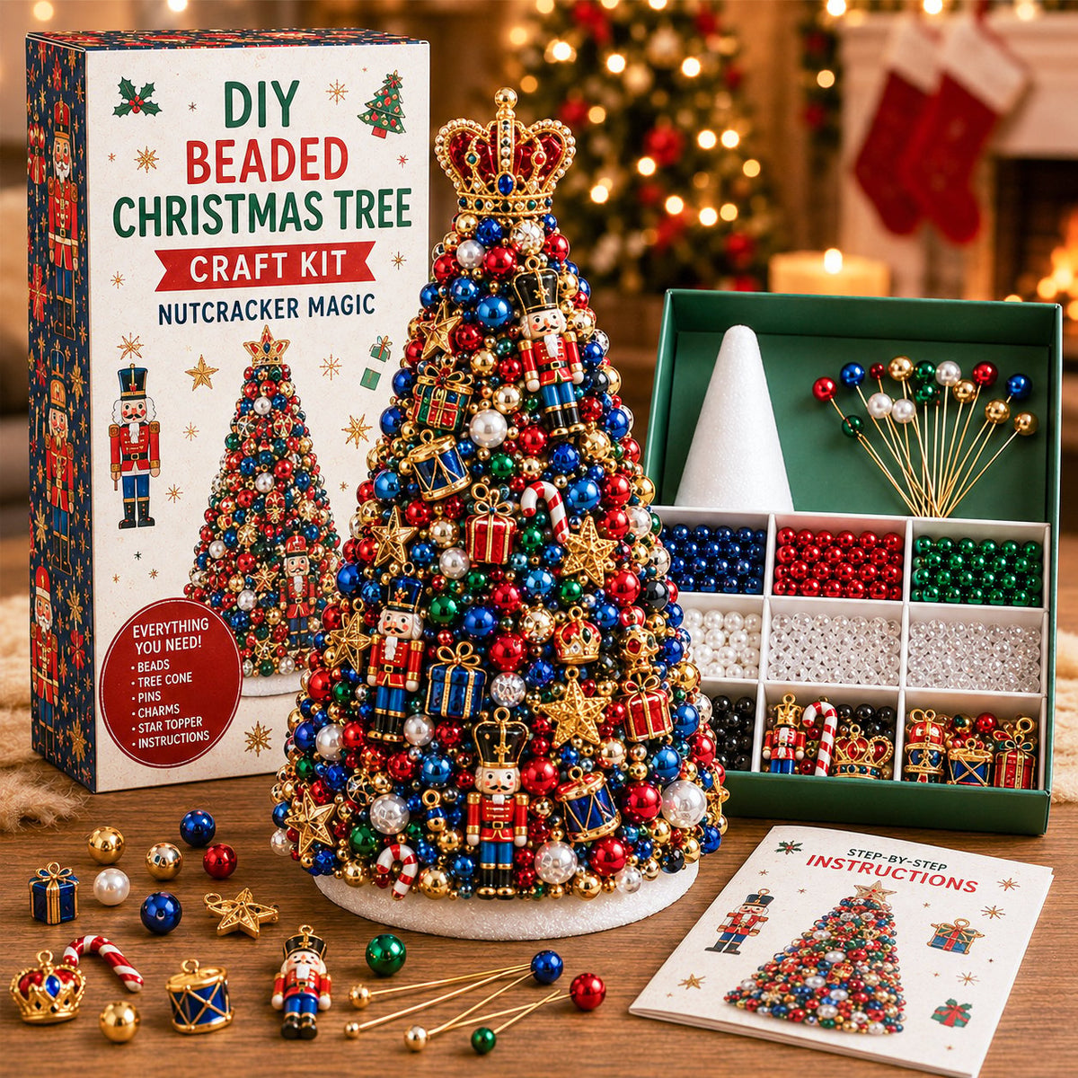 DIY beaded Christmas tree craft kit in Gift style