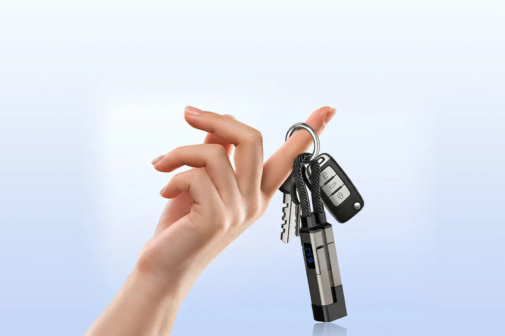 4-in-1 Digital Display Keychain Charging Cable