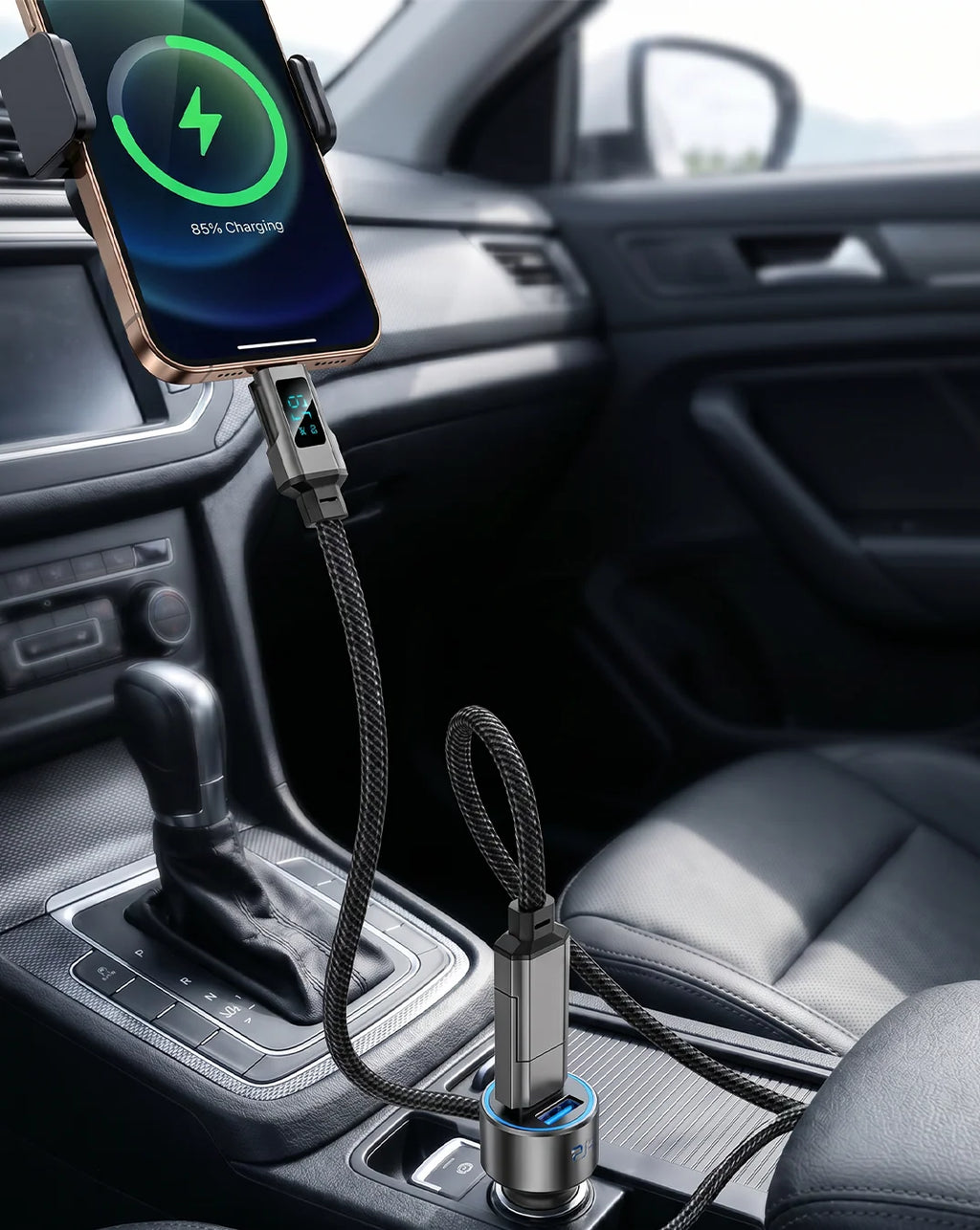4-in-1 Digital Display Keychain Charging Cable