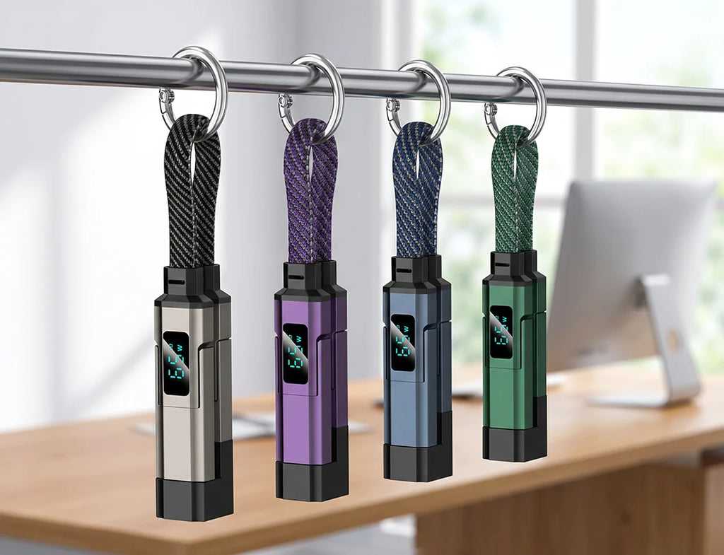4-in-1 Digital Display Keychain Charging Cable