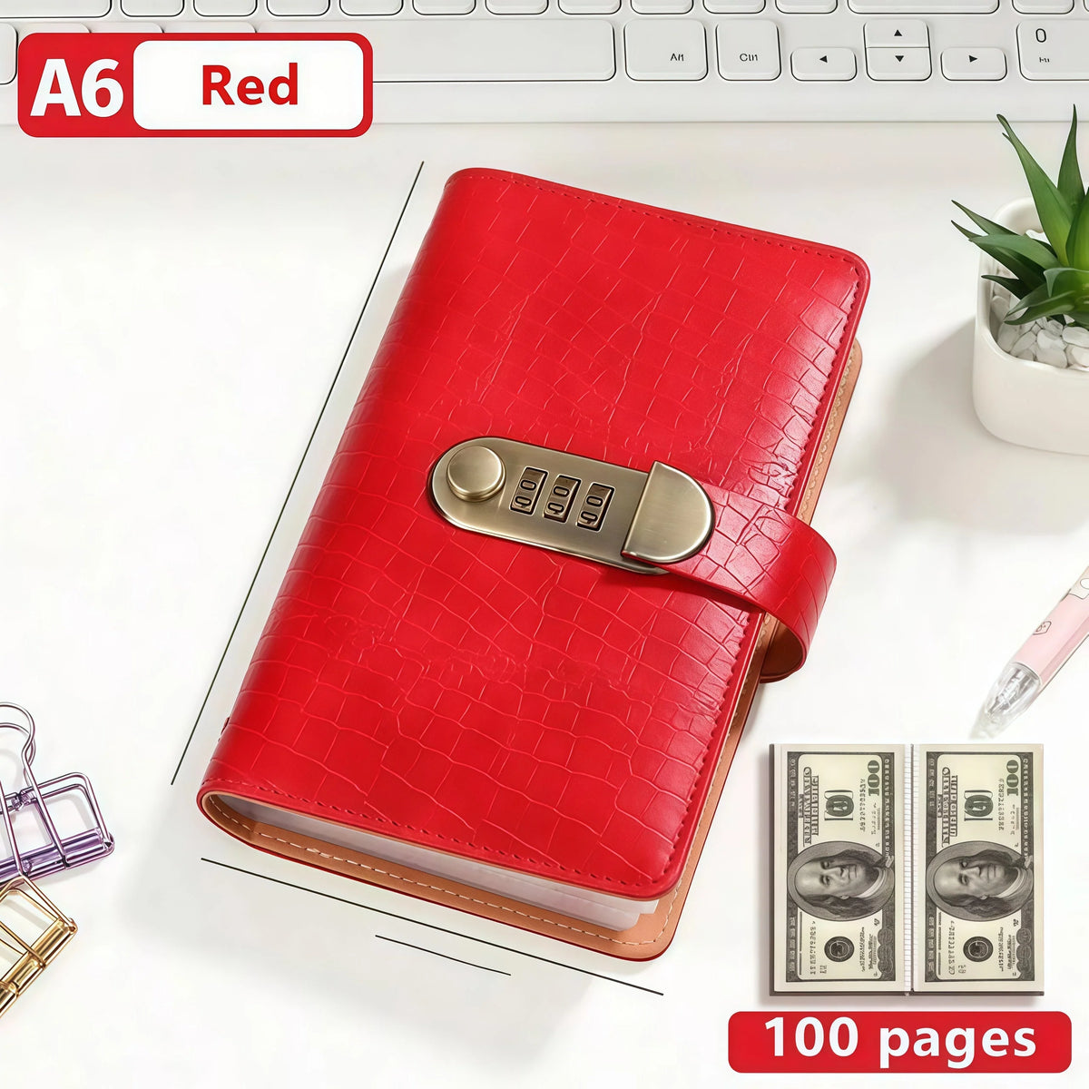 Chinese Red A6 combination-lock binder