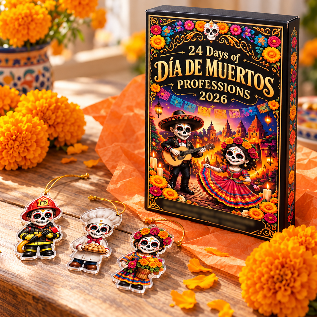 Día de Muertos professions advent calendar gift presentation