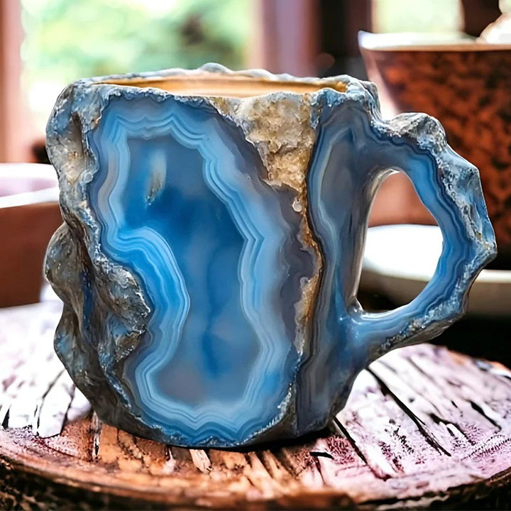 Aquamarine crystal geode texture coffee mug