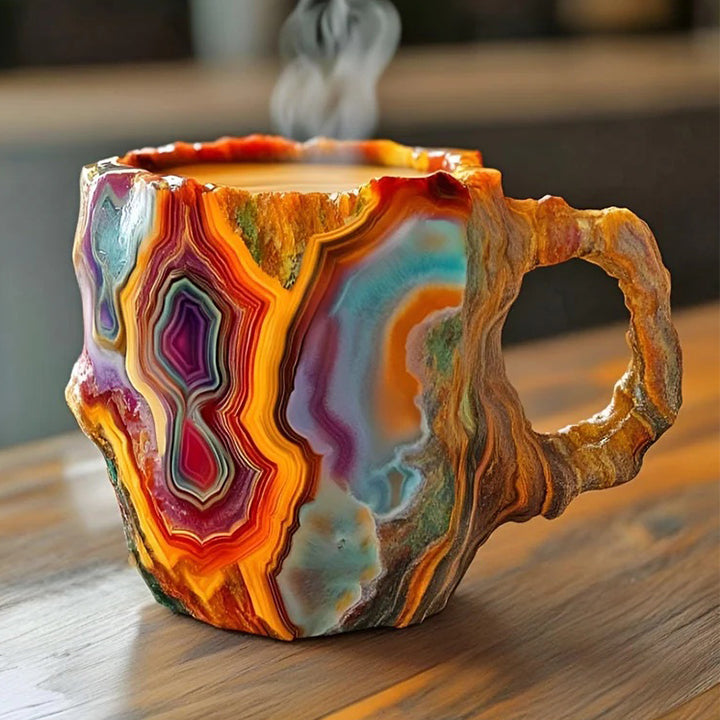 Volcanic Red crystal geode texture coffee mug