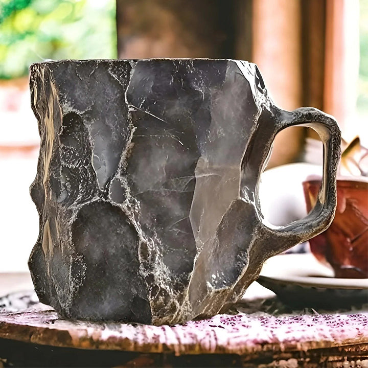 Grey crystal geode texture coffee mug