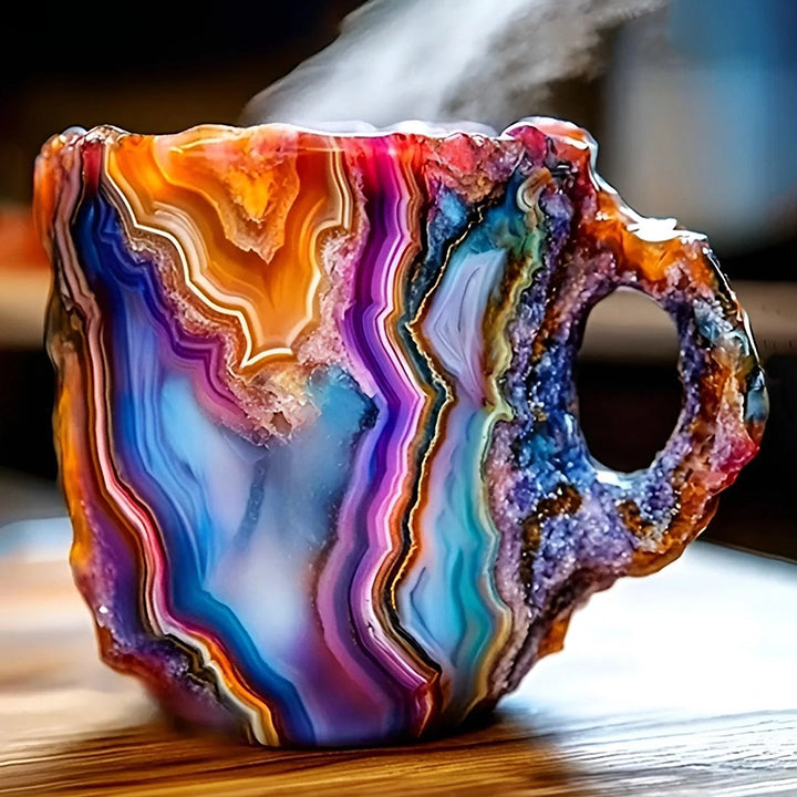 Colored Ore B crystal geode texture coffee mug