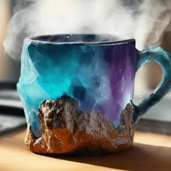 Blue Purple Ore crystal geode texture coffee mug