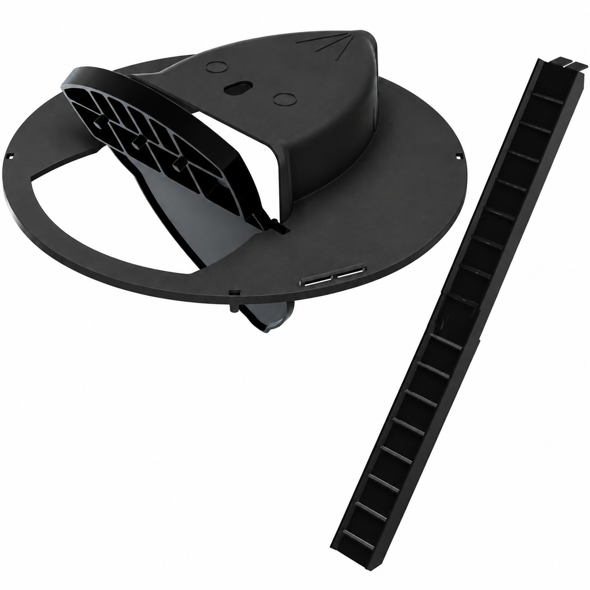 Black flip lid mouse trap and ramp without bucket
