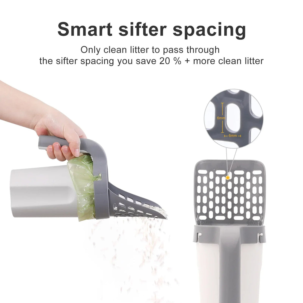 All-in-One Cat Litter Scoop with Waste Bag Dispenser