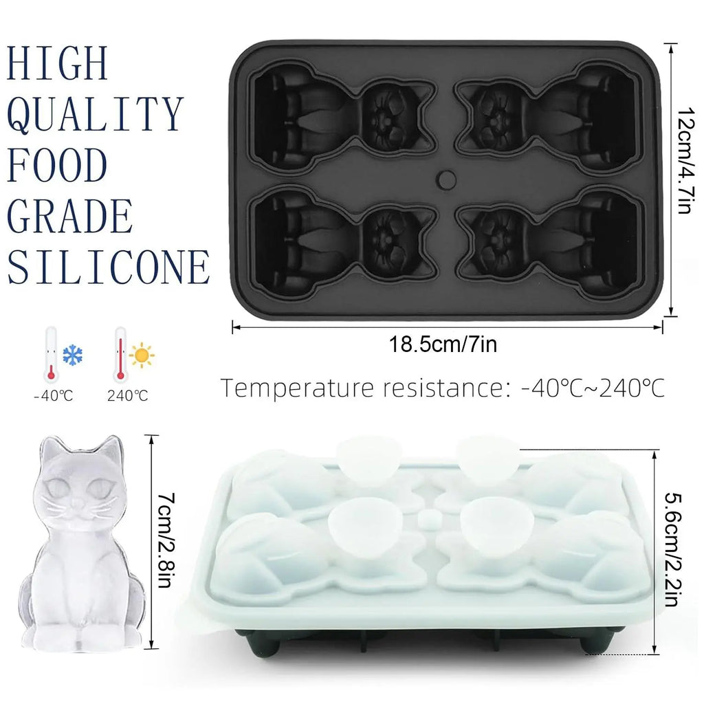 3D Animal Shaped Silicone Ice Cube Mold Tray