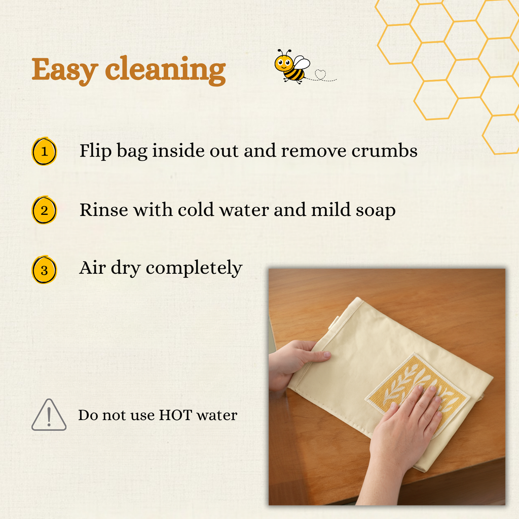 Reusable Beeswax Cotton Bread Bag