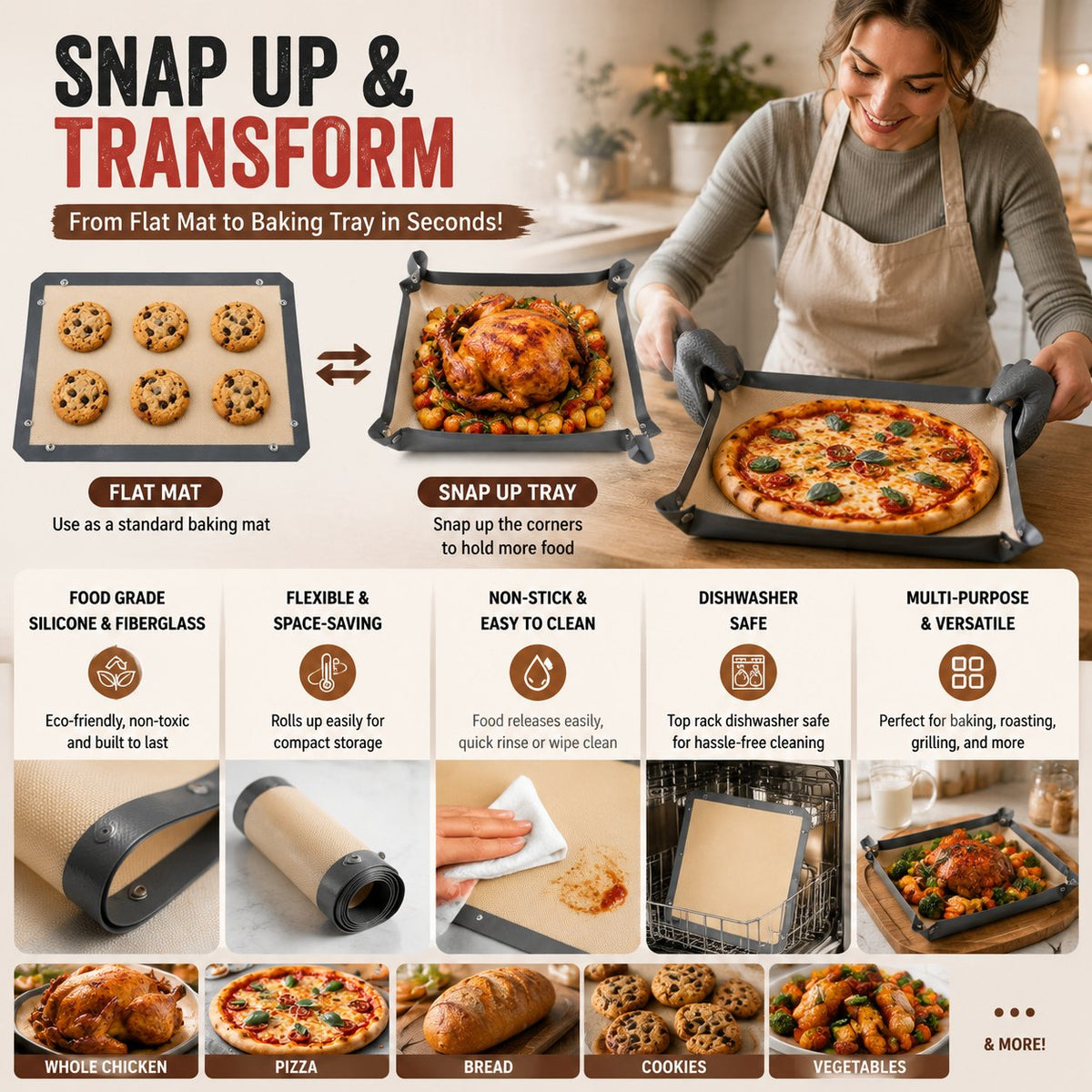 Snap-Up Silicone Baking Mat