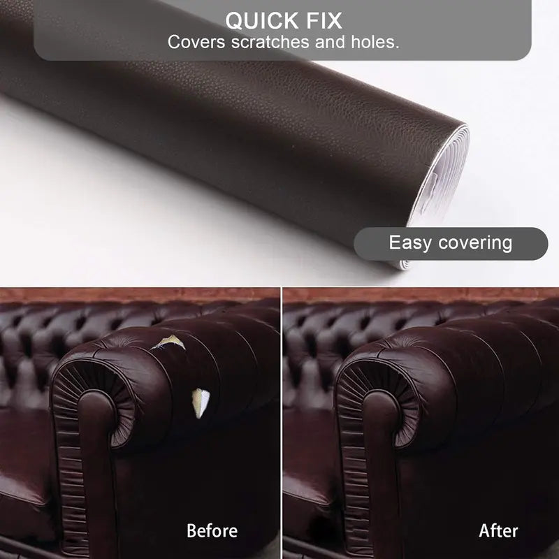Repair patch covering a worn sofa arm