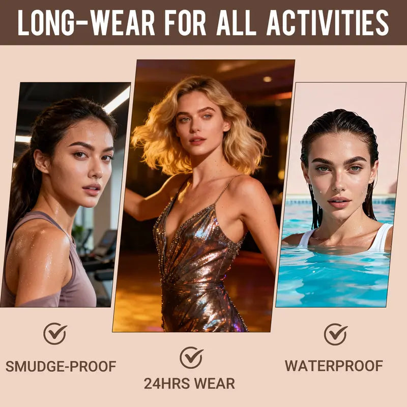 Brow makeup styling scenes for everyday and evening looks