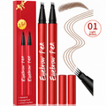 Light Brown two-pen eyebrow set with matching color strokes