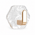 Single gold-finish hexagonal crystal-ripple adhesive wall hook