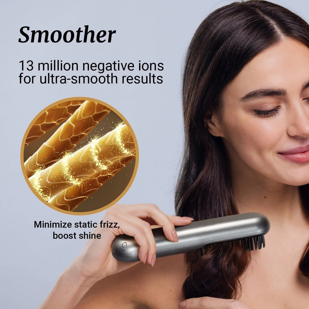 Cordless Heated Hair Straightener Brush