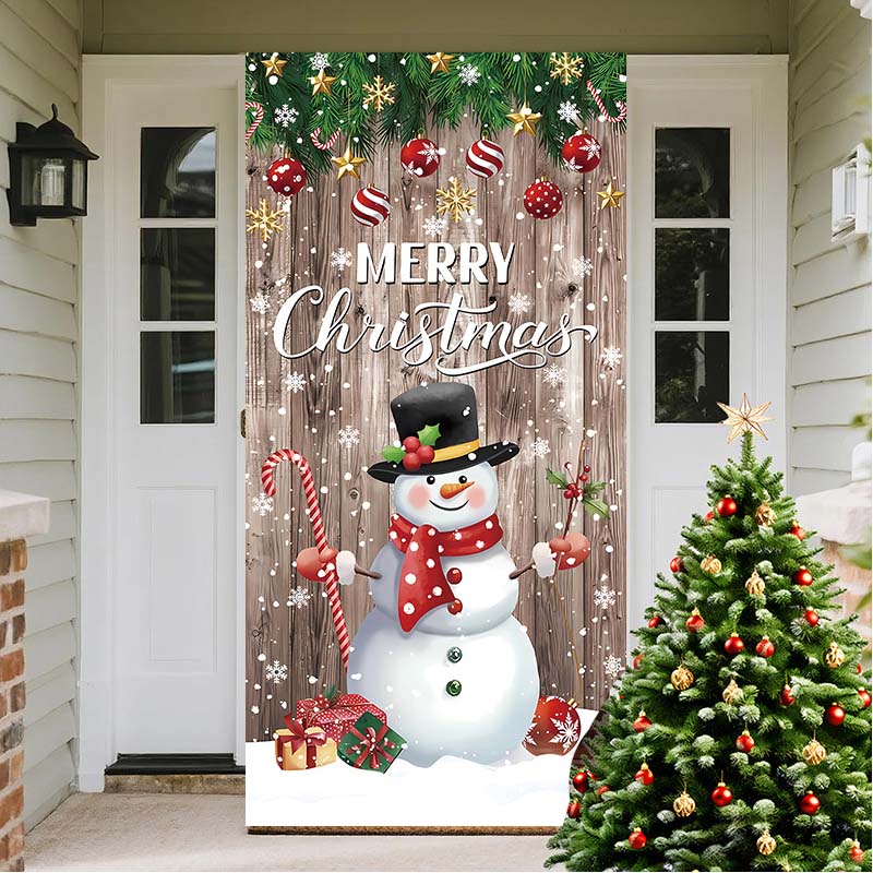 Christmas Santa Claus Front Door Cover Decoration Banner