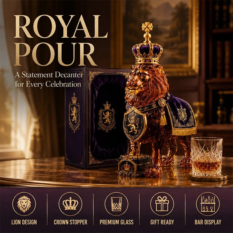 Lion and crown decanter design overview