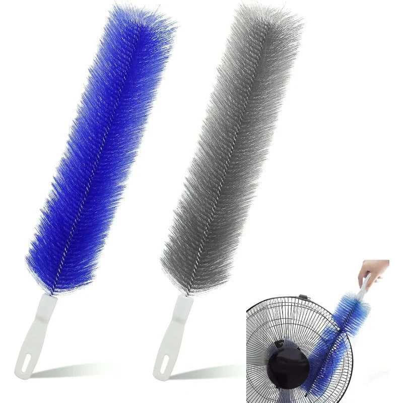 Blue and gray flexible fan crevice cleaning brushes