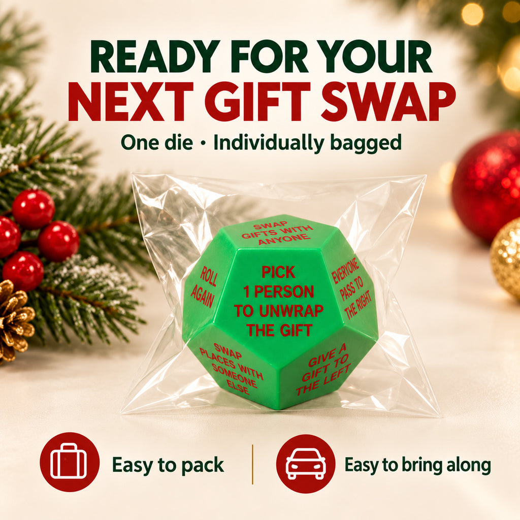 Christmas Gift Exchange Game Dice, Polyhedral Party Game Toy