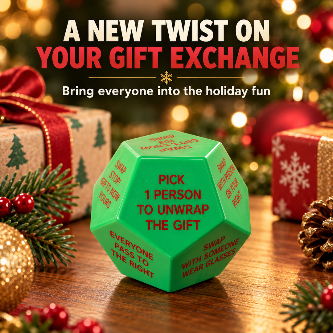Christmas Gift Exchange Game Dice, Polyhedral Party Game Toy