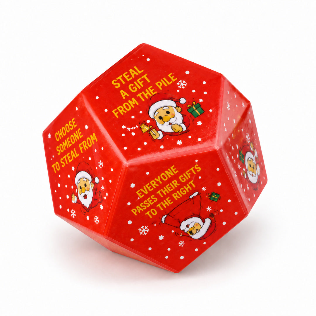 Santa Design red gift exchange die on a white background