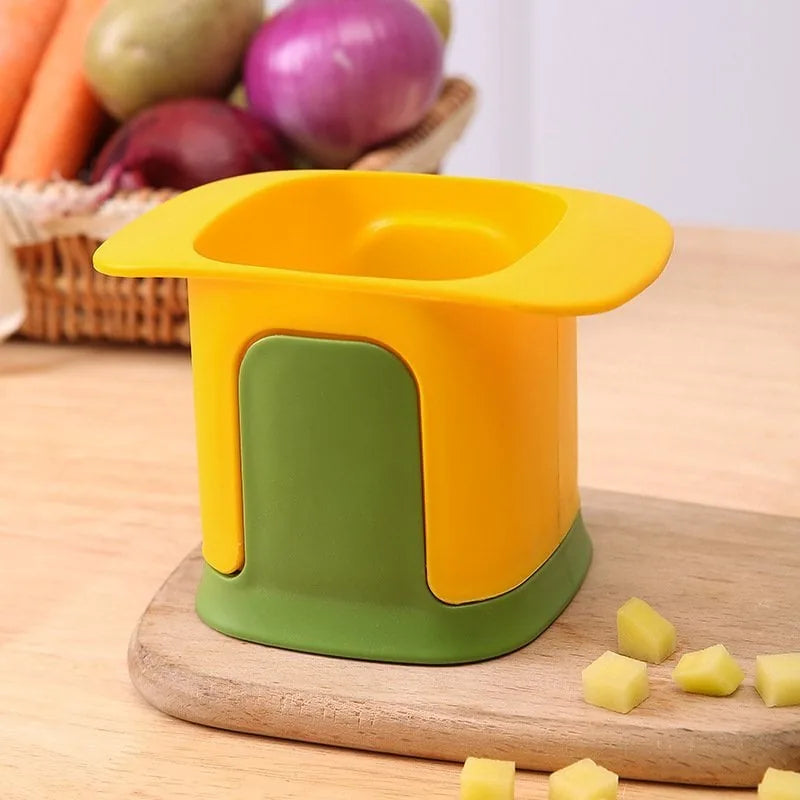 Manual 2-in-1 Vegetable Chopper and Dicer Hand Press Food Cutter