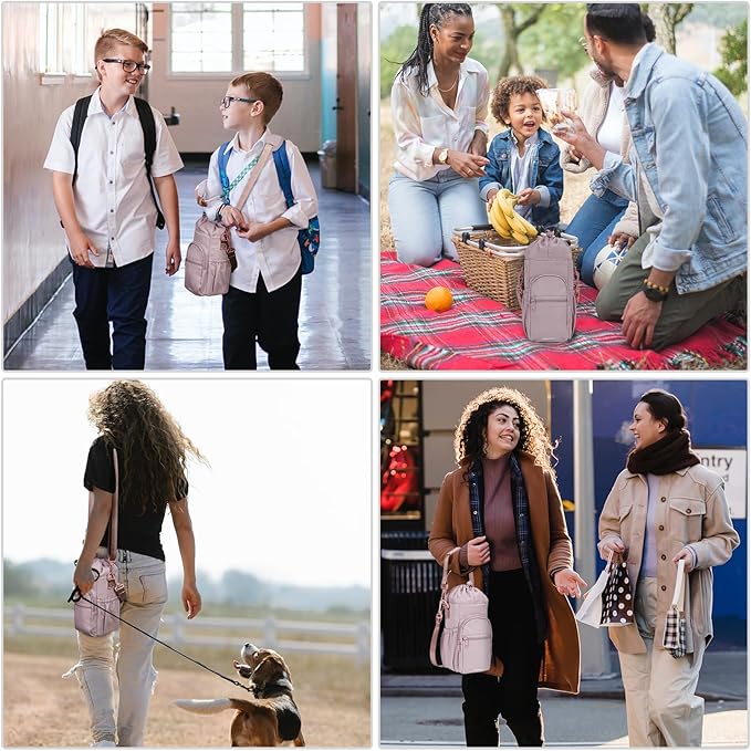 People carrying water bottle bags on everyday outings