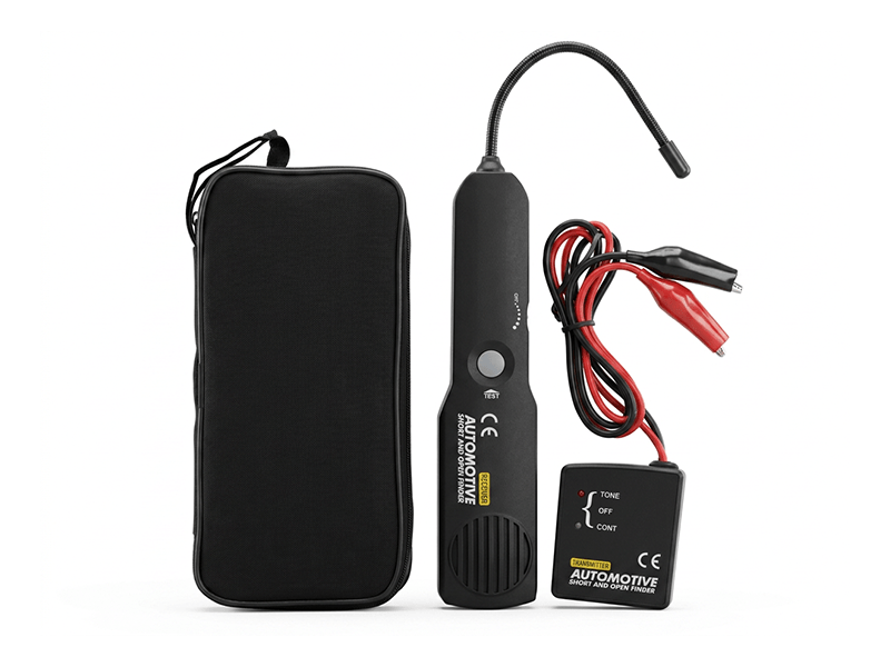 Automotive circuit finder kit with case and leads
