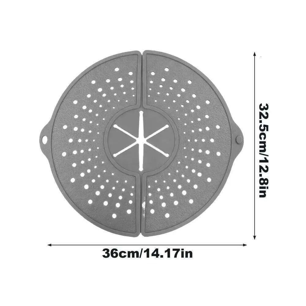Gray silicone splatter guard top view