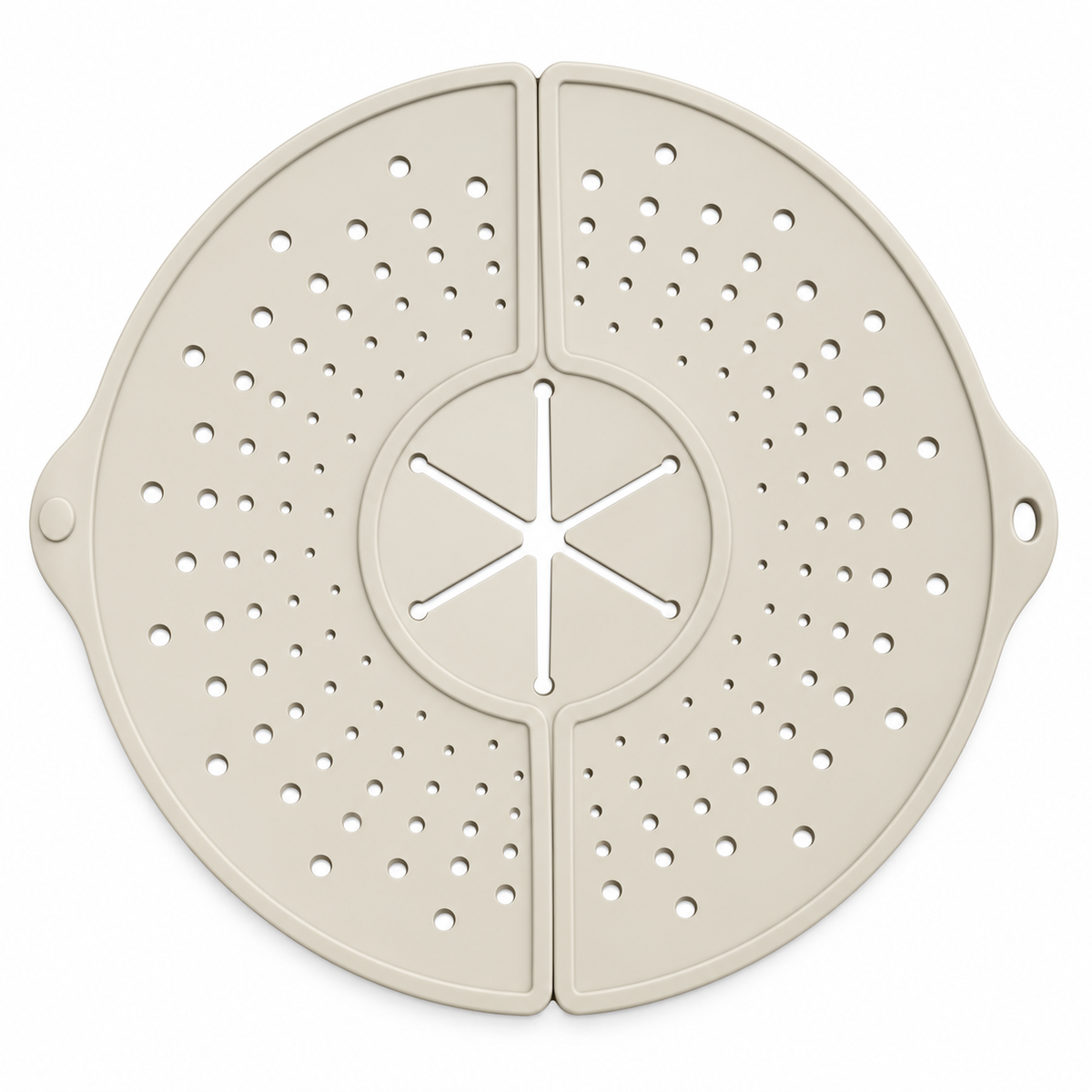 Cream white silicone splatter guard top view