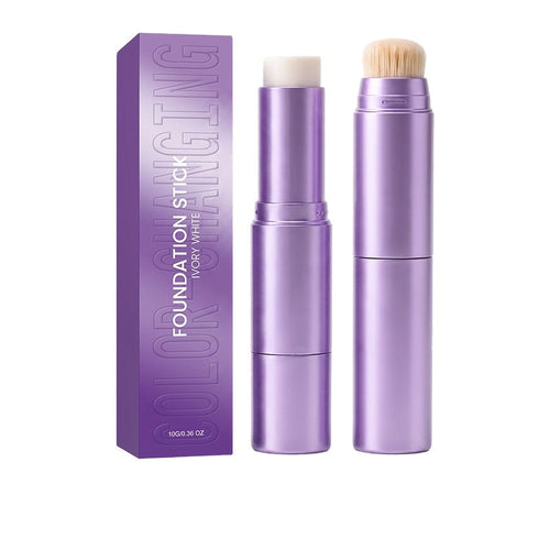 Lavender foundation stick and built-in brush