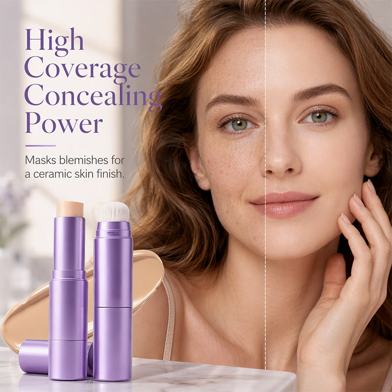 Foundation stick and makeup finish