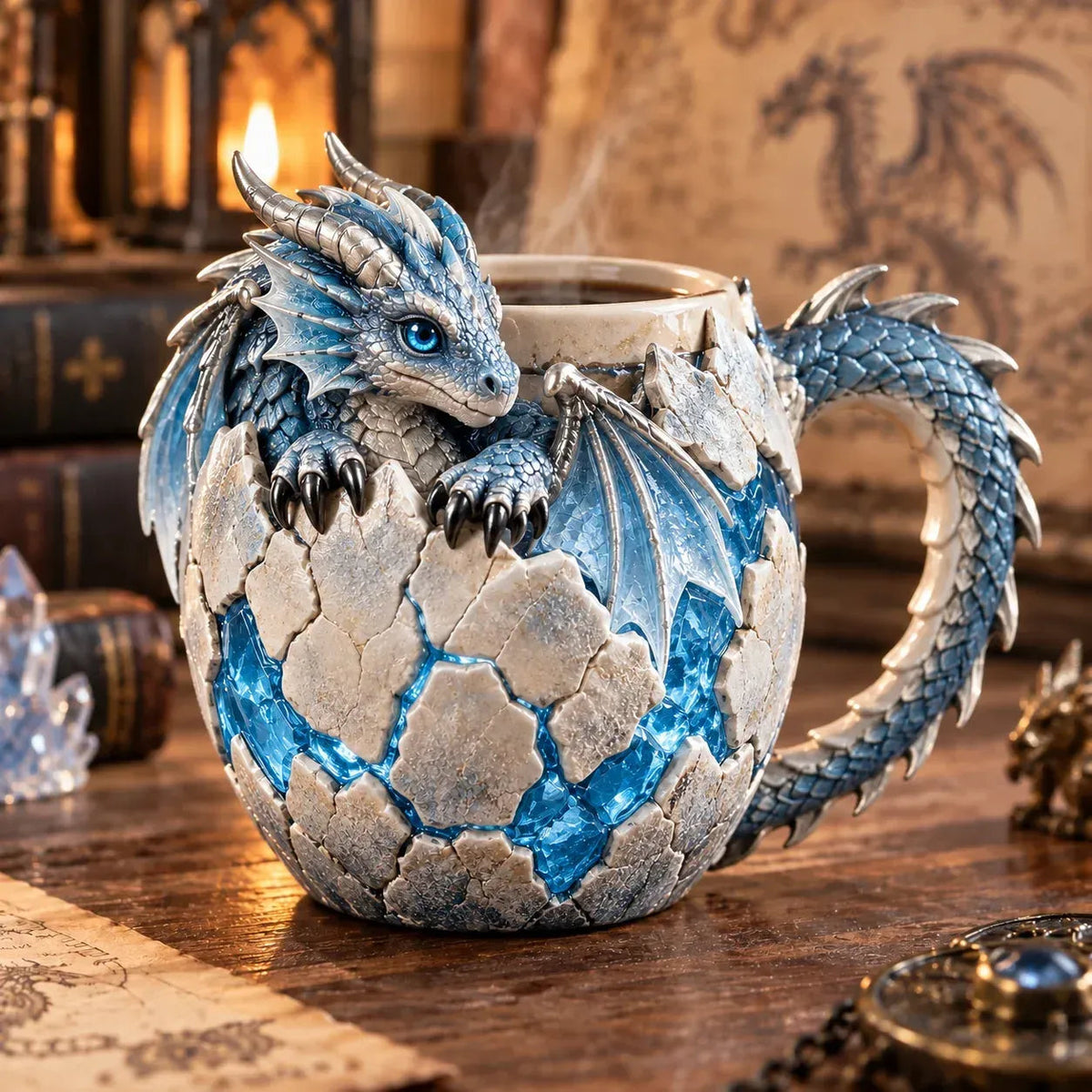 Frost Dragon sculpted dragon egg mug