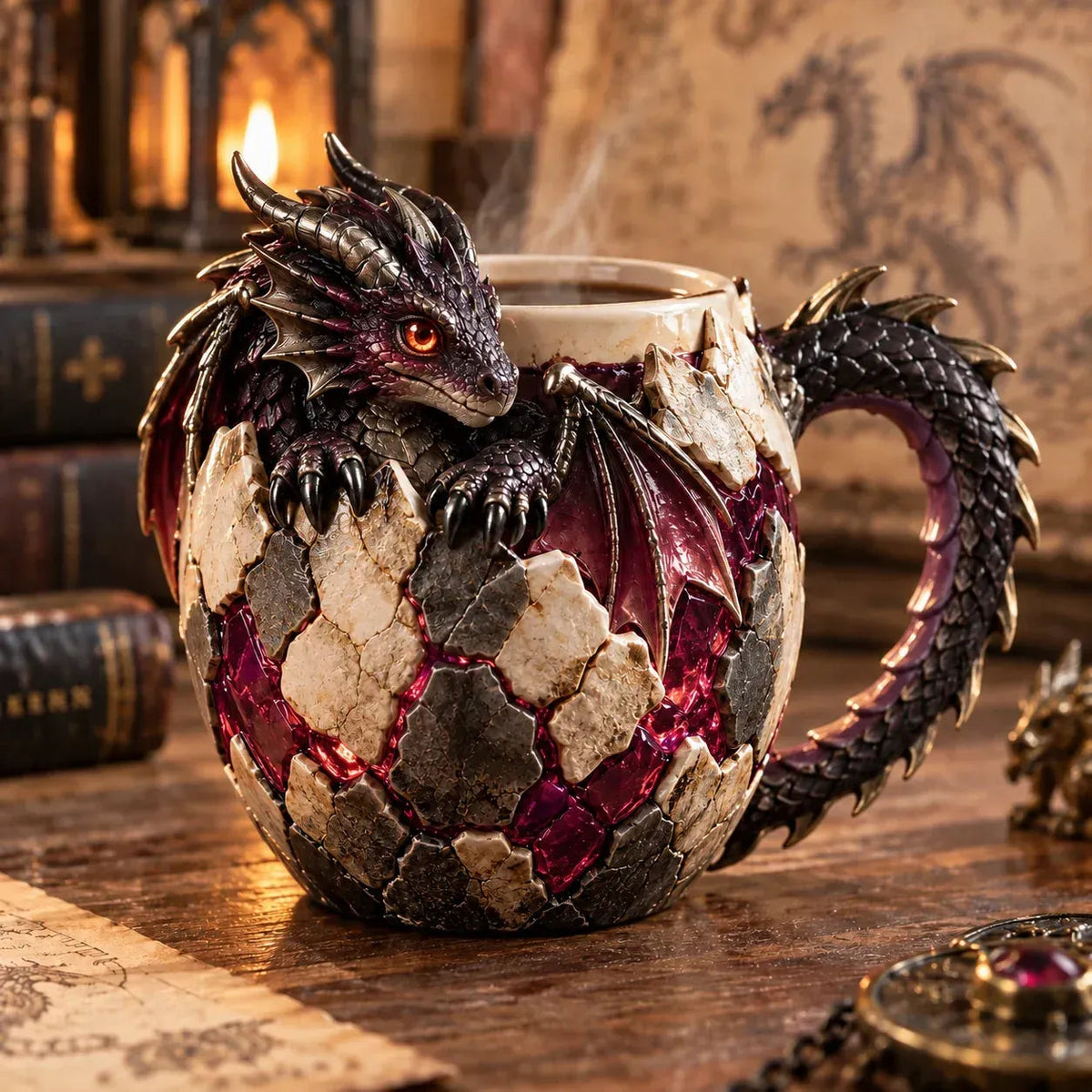 Shadow Dragon sculpted dragon egg mug