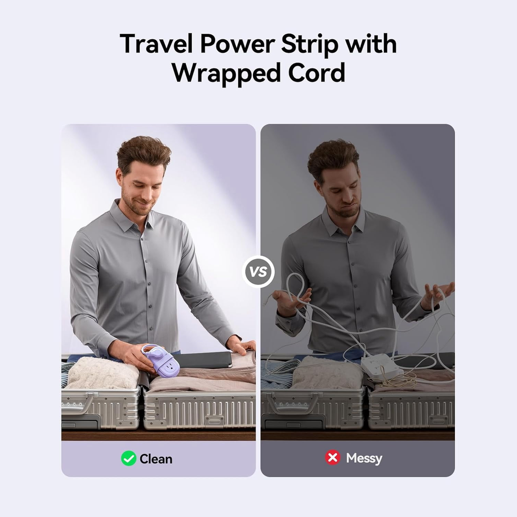 7-in-1 Travel Power Strip with USB Ports