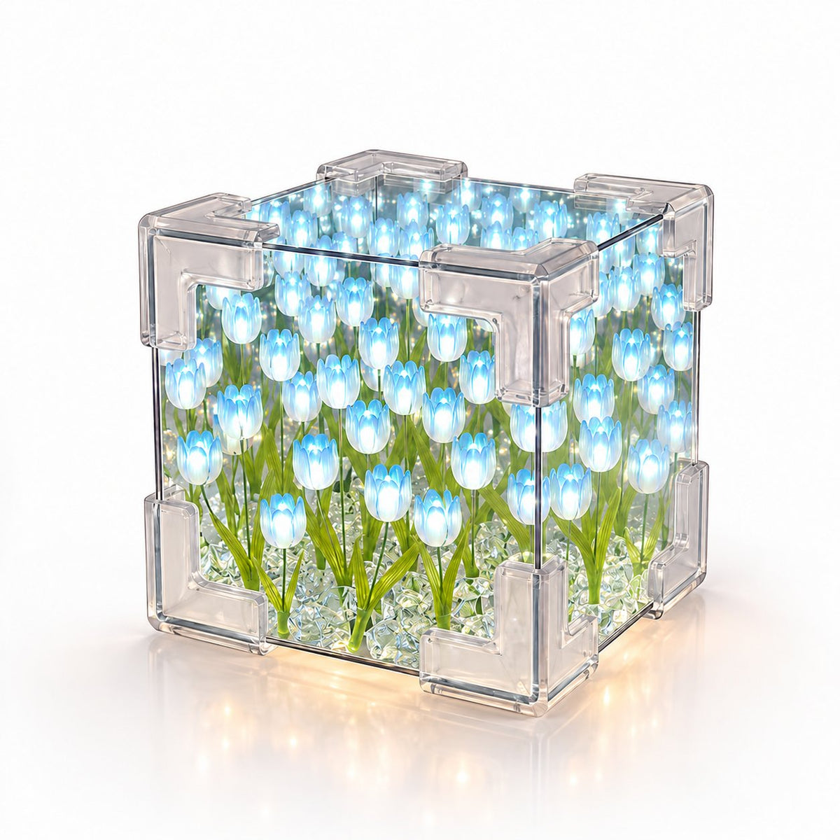Blue tulip cube night light