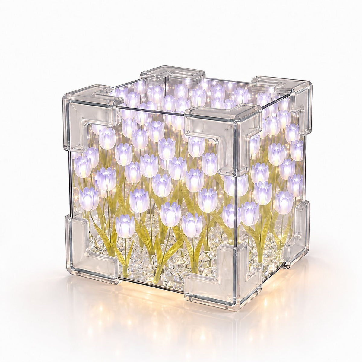 Purple tulip cube night light