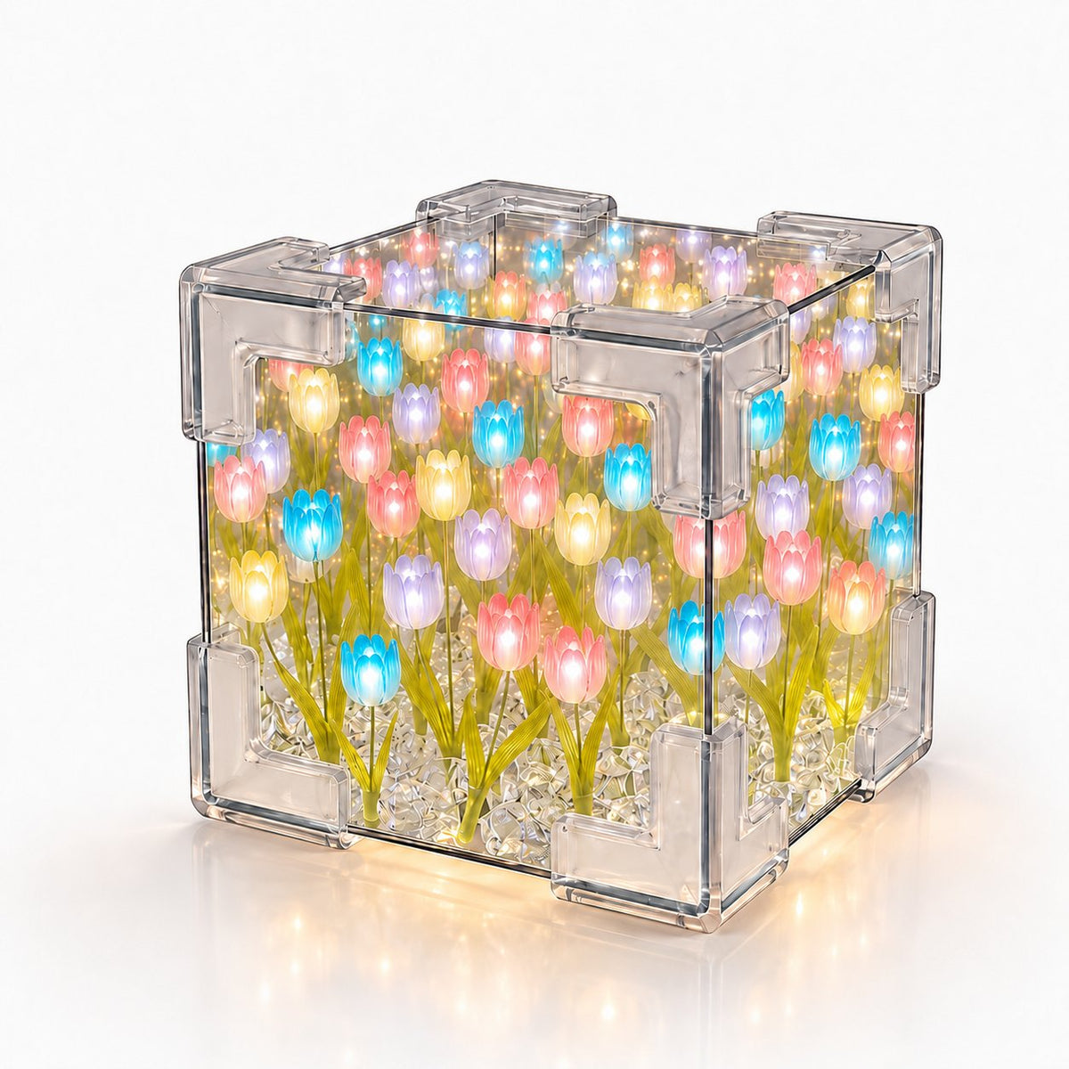 Multicolor tulip cube night light