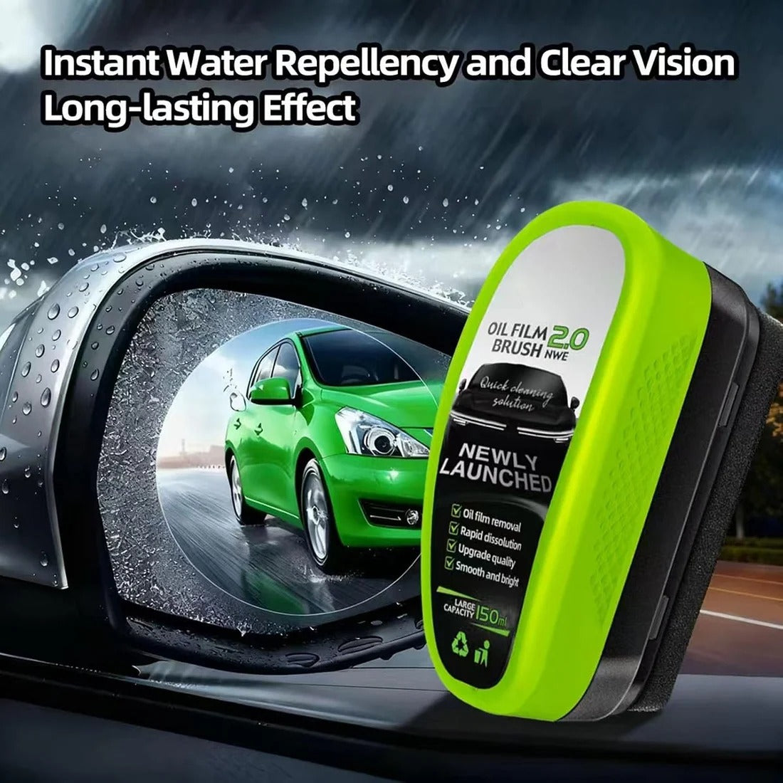 Car Windshield Oil Film Cleaner with Applicator Brush