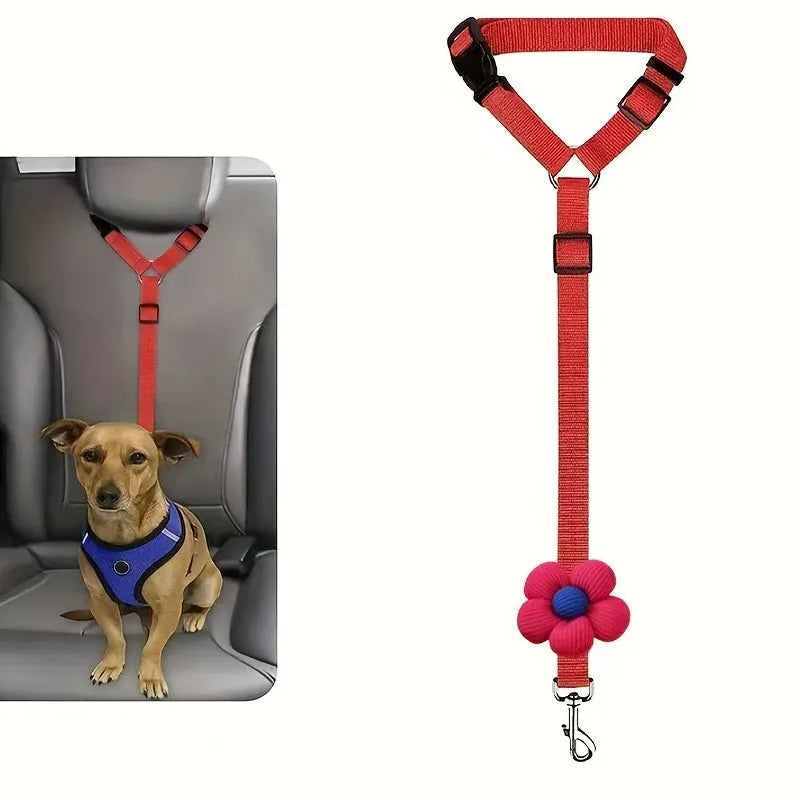 Red headrest dog strap